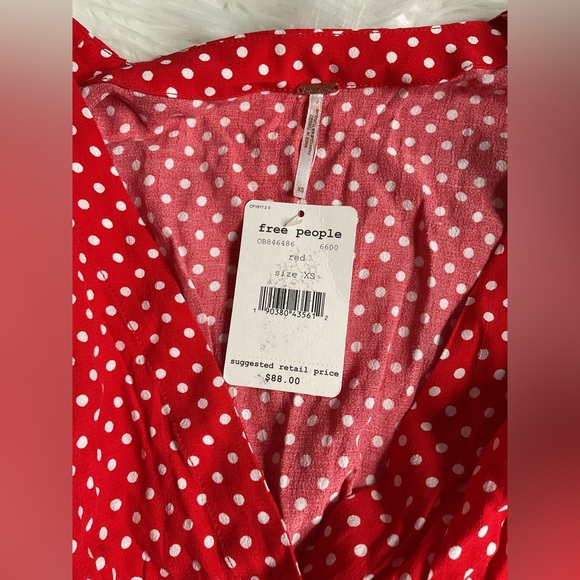 Free People LOVE STREET TOP IN RED - Picture 5 of 8